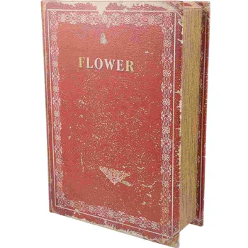 Ретро Креативни бижута ръчна изработка, декоративна книга, Библията, дървена кутия за съхранение (цвете голям размер)