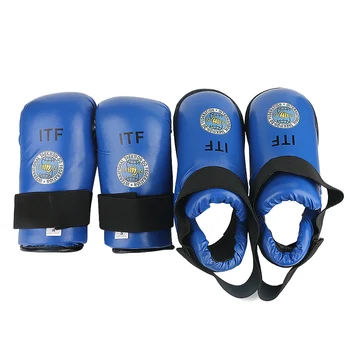 Ръкавици за защита на възрастни и деца, Защита на Крака за Таекуондо, Поддръжка на глезените, защита на краката за борба с кикбоксингом, одобрени от ITF Ръкавици за ръце