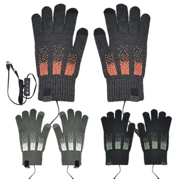 Ръкавици с топъл басейн, топли зимни ръкавици захранва от USB, Меки трайни зимни работни ръкавици, възли, сензорен екран за мъже и жени, миещи се