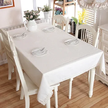 Сватбена памучен Бельо однотонная лейси покривка в японски стил, бялата покривка за масата за хранене, кофейно-чай маса, декорация на дома