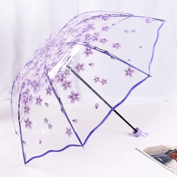Сгъваем чадър Сладко Mini Fresh Simple Сен Серия черешов Цвят Прозрачен чадър