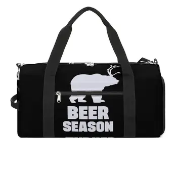Сезон бира Забавни спортни чанти Мечка Елен Спортна чанта за дресура на животни Голям капацитет от Ретро чанти, Дизайн отношение Чанта за фитнес почивен ден