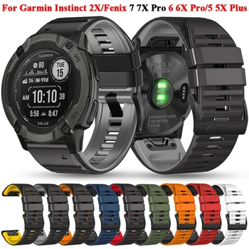Силиконов Ремък Quickfit За Часовници на Garmin Instinct 2X Solar Watchband 26 мм и 22 мм За Гривната на Garmin Fenix 7 7X6 6X Pro 5X5 Plus