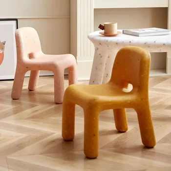 Скандинавски домакински стол с детска облегалка, Мил и ниско столче, пластмасови сгъстено столове за переобувания, нескользящая детски мебели-табуретка
