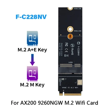 Слот за ключове NGFF M. 2 A / A + E до адаптер карта Wi-Fi M. 2M Key PCIe PCI-Express Адаптер за карта за безжична локална мрежа NVMe