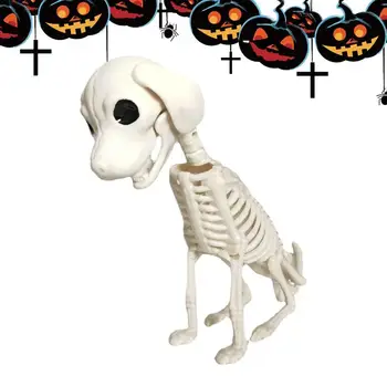 Статуетка на черепа за Хелоуин, Скулптура, куче-скелет, декорация за дома, Колекционерски фигурки за партита