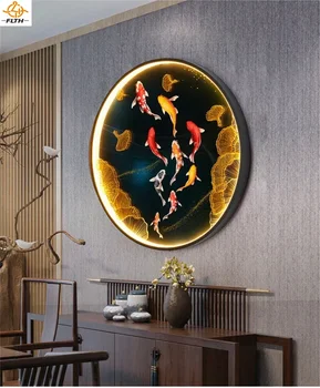 Стенни лампи с участието на китайски стил, с модерна led картина за дома, монтиран на стената лампа за дневна, коридор