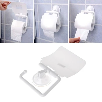 Стенни пластмасов издънка на Притежателя на ролка тоалетна хартия за баня с капак