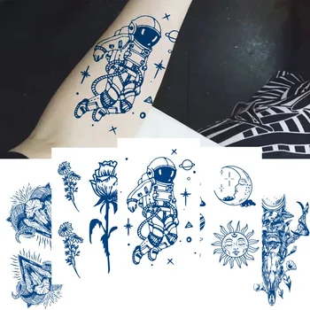 Стикери с татуировки от билки, цветя, герои и животни, трайни 15 дни, водоустойчив, защитен от пот, магически татуировки за мъже и жени