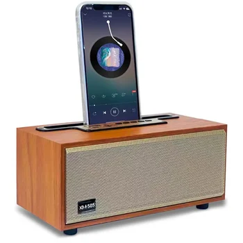 Субуфер caixa de som Bluetooth-високоговорител богат на функции дървена Безжична звукова система TWS с дистанционно управление Преносим за Домашно кино FM радио