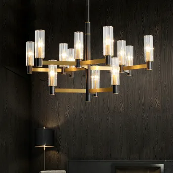 Съвременната Златна Медни Полилей за всекидневната, вътрешен домашно осветление, Окачен лампа в скандинавски стил, лампа блясък pendente