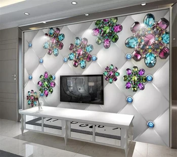 тапети wellyu на поръчка 3d crystal crystal flower бижута с диаманти, 3d тапети за стени за всекидневна декор спални fotobehang