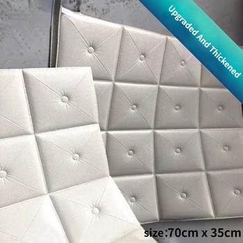 Тапети, Самозалепващи 3D Мека опаковка Стикери за стена, Тапети Фон на Стената Защита от сблъсък Водоустойчив Влага хол