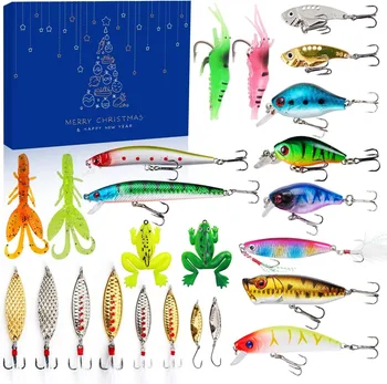 Творчески риболовни принадлежности, Празничен подарък, Риболовна стръв е Изненада За любителите на Коледното риболов, Комплект примамки, Имитация на риба, Пластмасов инструмент за риболов