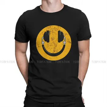 Тениска с изображение на усмивки DJ дисководещ Music Dater Печат Градинска Ежедневната Мъжка тениска С къс ръкав Уникална идея за подарък