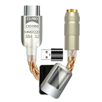Тип C до 3,5 мм CX31993 MAX97220 чип C USB Адаптер за слушалки 3.5 мм адаптер КПР