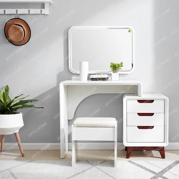 Тоалетка за грим в спалнята, комбинирана мебели за шкафа в скандинавската малък апартамент, шкаф за дрехи