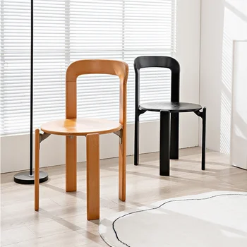 Трапезария стол Nordic Light луксозни от масивно дърво, Съвременни Семейни Кухненски столове, Столове за малко семейства Могат да се прибират в една купчина, Трапезария