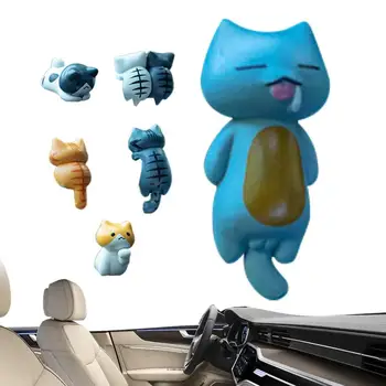 Украса на екрана на автомобила Творчески котка от смола Декор на арматурното табло на автомобила Десктоп украса И прекрасен подарък Аксесоари за интериора и таблото