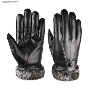 Улични Зимни ръкавици от изкуствена кожа заек, ръкавици без пръсти със сензорен екран, дамски топли ръкавици за шофиране на открито