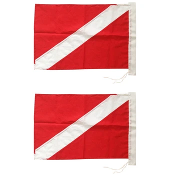Флаг за гмуркане 2X За подводен риболов С поплавъка, буем, лодка за гмуркане с шестия 35x50 см
