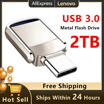 Флаш памет Lenovo OTG 2 TB 1tb USB 3.0 TYPE-C флаш памети 128 GB 2 В 1 Карта на паметта на мобилния телефон високоскоростен USB стик стик
