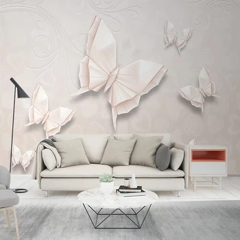 Фотообои на поръчка е Красива 3D Щампована стенопис в формата на пеперуда Тапети за хола Телевизор, Диван Спалня Начало Декор Papel De Parede 3D