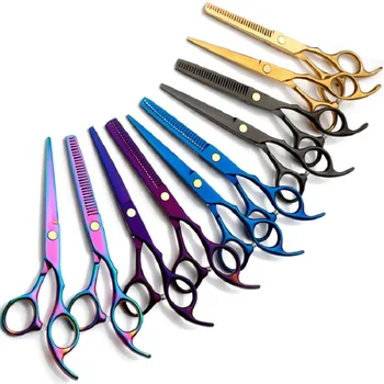 Фризьорски ножици 5 цвята Фризьорски ножици 6,0 См за филировки Фризьорски инструмент Ножица за подстригване на коса