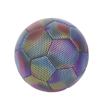 Холографски футболна топка - свети в тъмното, отразяващи, размер 5 - идеален за деца, Лесна инсталация