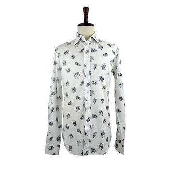 Цена по цена на производителя, Нов стил, търговия на едро памучни ризи с принтом с дълъг ръкав, Мъжки ризи по поръчка