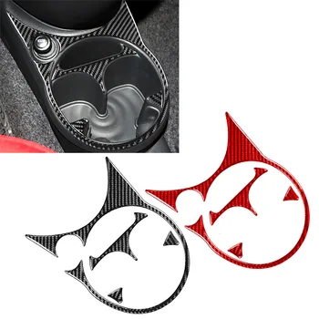 Централната конзола на колата е от въглеродни влакна, държач за чаша за вода, Декоративна стикер на панела, Аксесоари за Fiat 500 2012 2013 2014 2015