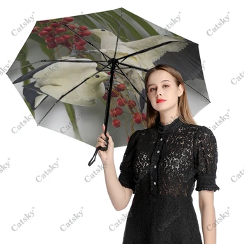 Чадър от дъжд с животни - гълъби, женски Трехскладной Напълно автоматичен чадър за защита от слънцето, инструмент за пътуване на открито Parapluie