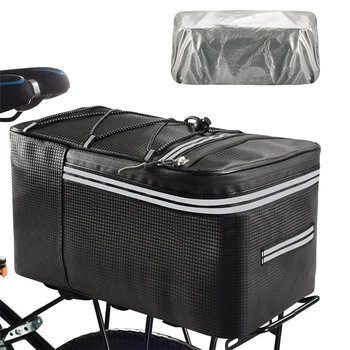 Чанта за наем на задната седалка, чанта за МТВ велосипед, чанта за багаж, велосипедна водоустойчива чанта голям капацитет, с дождевиком