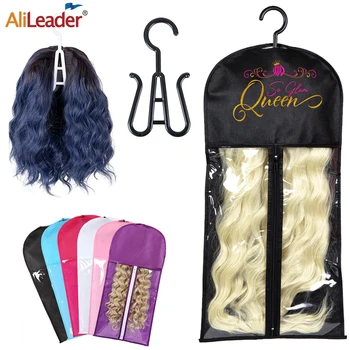 Чанти на едро за съхранение на перуки с закачалка, Преносим чанта за удължаване на косата, прахоустойчив титуляр за перуки, чанта за съхранение на няколко перуки