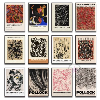Чидон Джаксън Полък Абстрактна Живопис Кошмарен Плакат Печат На Платно На Световно Известната Стенни Художествена Картина Скандинавски Модерен Начало Декор