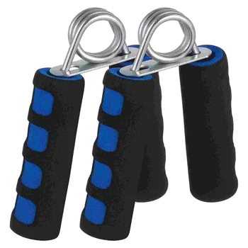 Чифт стоманени дръжки за ръцете, предмишницата, китката, дръжки за силови упражнения (син)