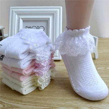 Чорапи в японски стил за момичета, чисто нови висококачествени сладки чорапи за момичета, реколта дантелени чорапи с рюшами, памучни чорапи за момичета на принцеси