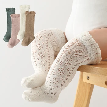 Чорапи за малки момичета и момчета, дълги чорапи до коляното за новородено, сладки нескользящие чорапи за деца, памучни бебешки неща, аксесоари, дрехи за момичета