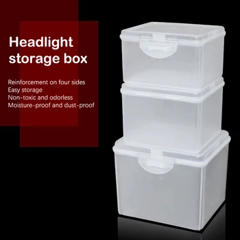 Шарнирен кутия за съхранение на Прозрачна кутия за съхранение на работния плот Кутия за опаковане на led фарове Пластмасова кутия за носене на фаровете