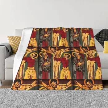Эфиопская живопис, Одеяла с разпятието, флисовые Летни Многофункционални Топлите завивки за легла, Офис мат